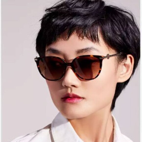 Kate Spade KRISTINA/G/S 0IWB FF Cat Eye Sunglasses - Green/Gold/Grey main image 10